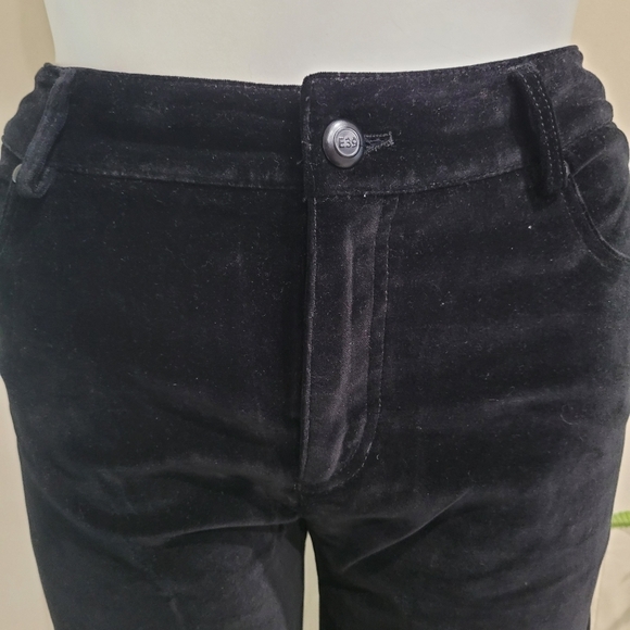 E39 by Eric Straight Leg Black Velvet Women’s Pant Sz 12 - Picture 2 of 11